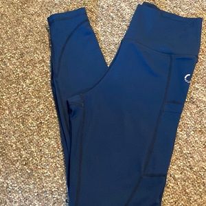 Curves & Combat Boots Navy Leggings with side pocket